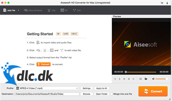 Screenshot af HD Video Converter til Mac