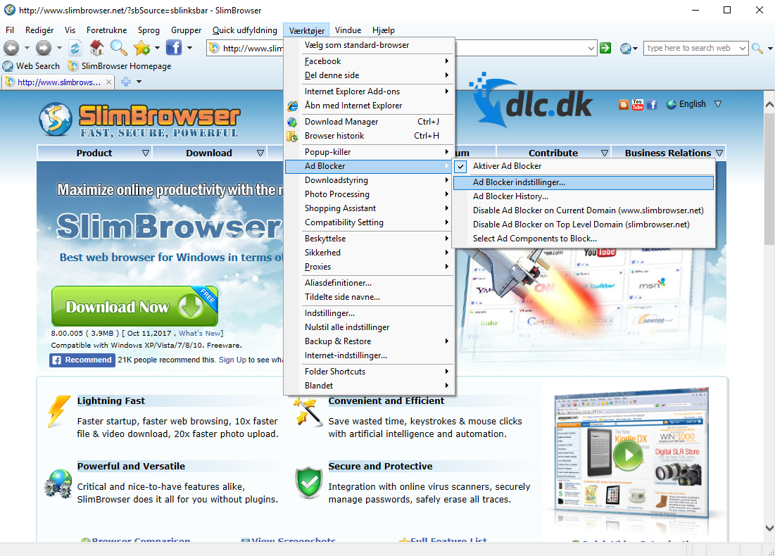 Screenshot af Slim Browser
