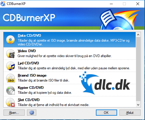 Screenshot af CDBurnerXP