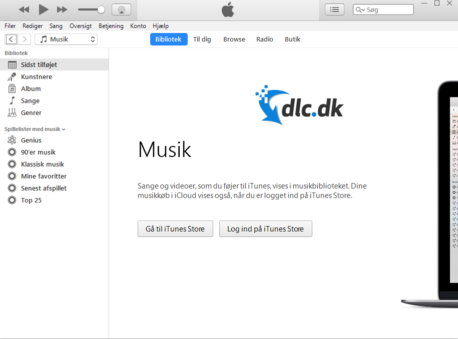 Screenshot af iTunes til Windows
