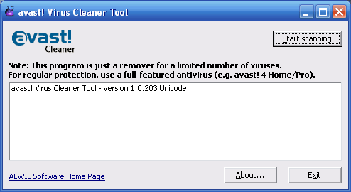 Screenshot af avast! Virus Cleaner
