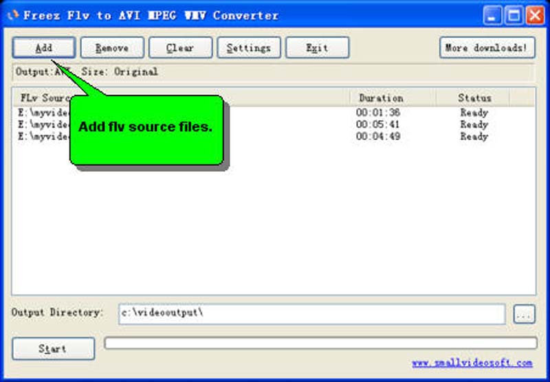 Screenshot af Flv to AVI MPEG WMV Converter