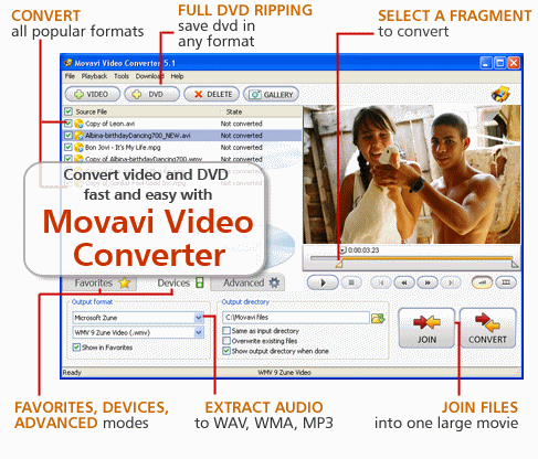 Screenshot af Movavi Video Converter (Mac)