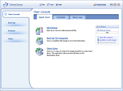 Screenshot af DriveClone Workstation