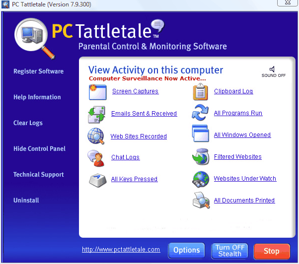 Screenshot af PC Tattletale Internet Monitor For Kids
