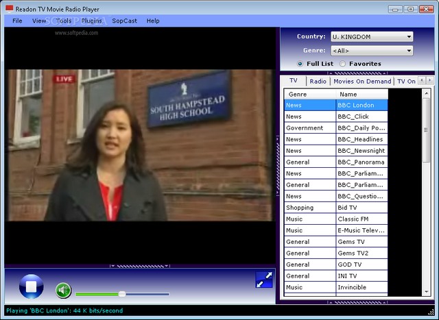 Screenshot af Readon TV Movie Radio Player