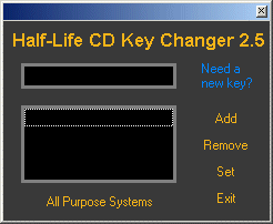 Screenshot af Half-Life CD Key Changer