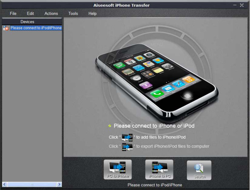 Screenshot af Aiseesoft iPhone Transfer