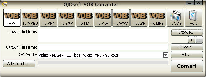 Screenshot af OJOsoft VOB Converter