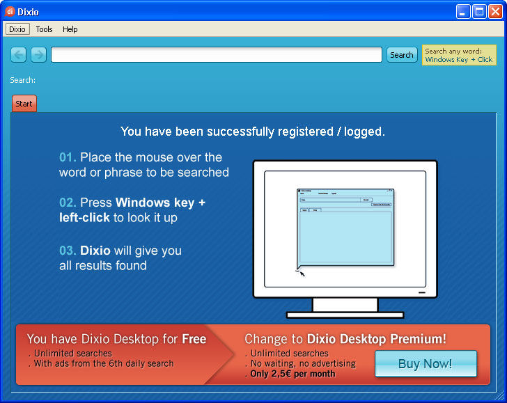 Screenshot af Dixio Desktop