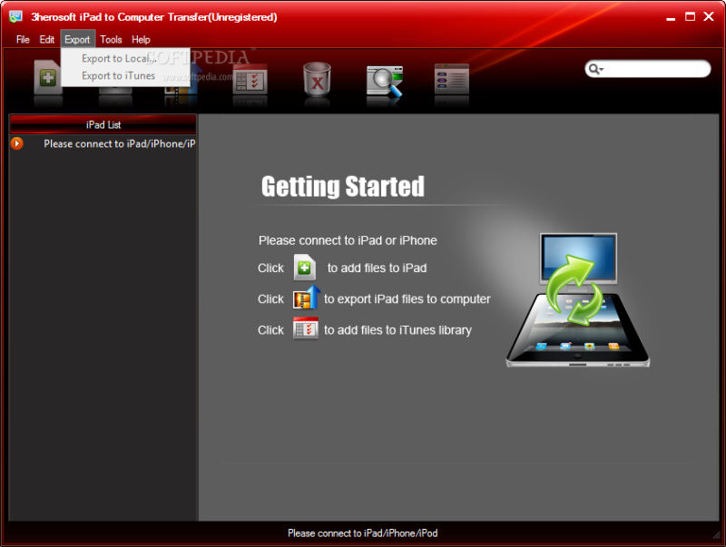 Screenshot af 3herosoft iPad to Computer Transfer