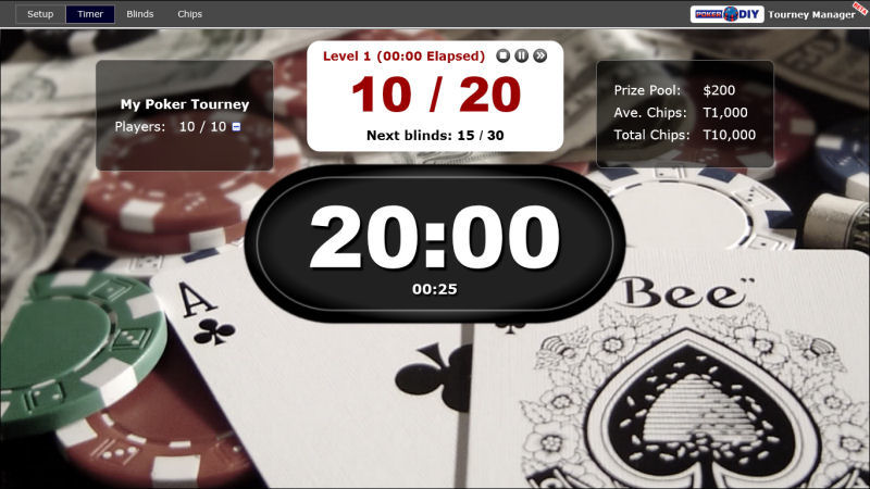 Screenshot af PokerDIY Tourney Manager