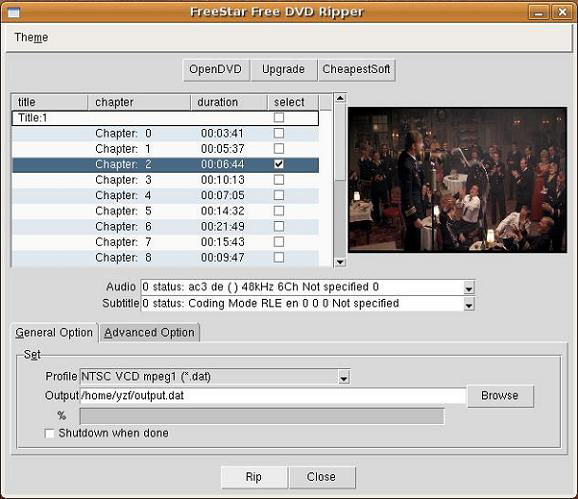 Screenshot af FreeStar Free DVD Ripper