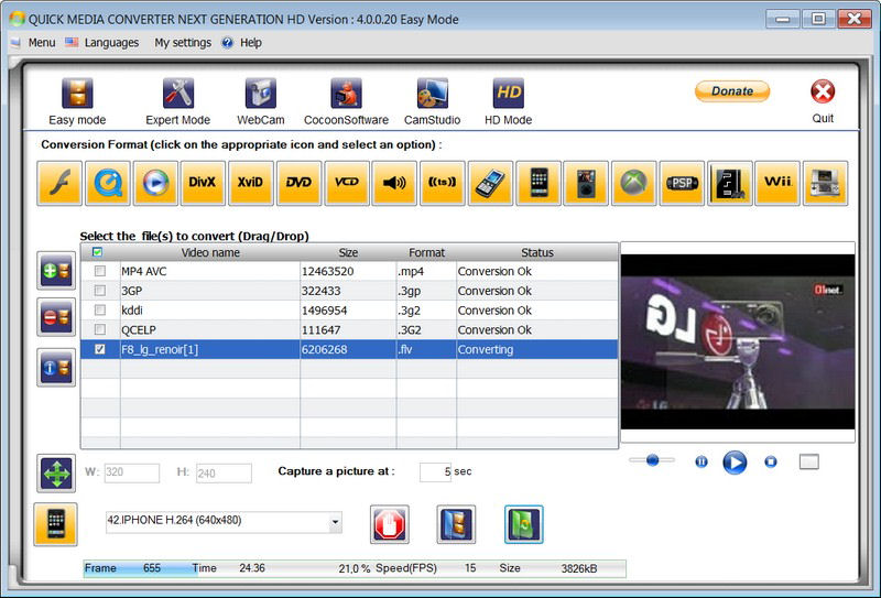 Screenshot af Quick Media Converter HD
