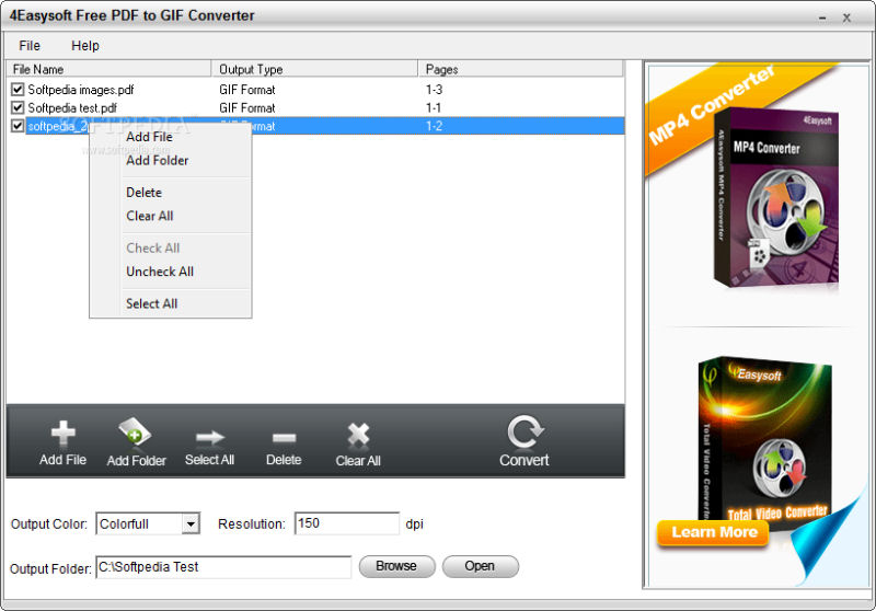Screenshot af 4Easysoft Free PDF to GIF Converter