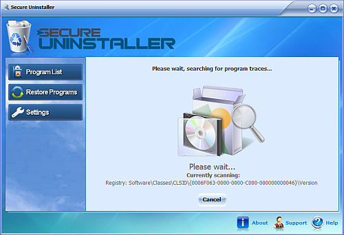 Screenshot af SecureUninstaller
