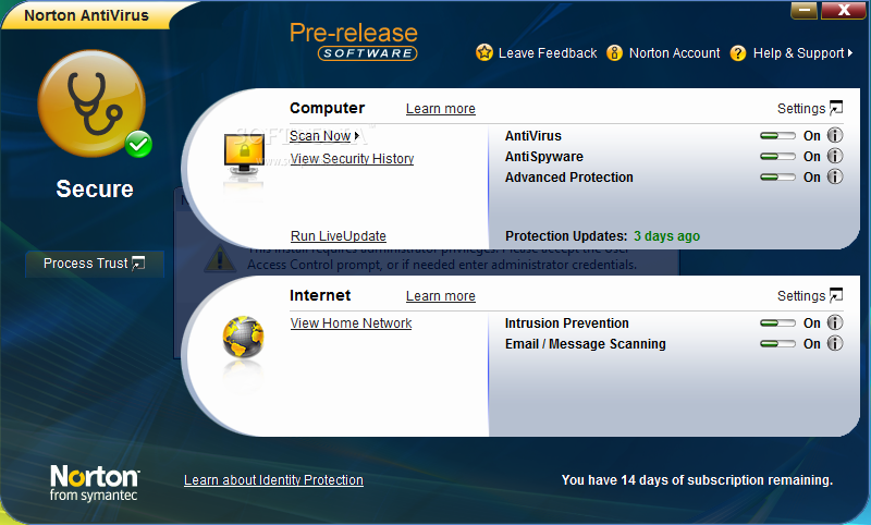 Screenshot af Norton AntiVirus til Mac