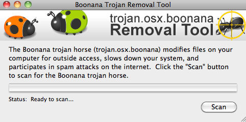 Screenshot af Boonana Trojan Horse Removal Tool for Mac