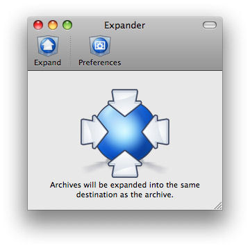 Screenshot af StuffIt Expander til Mac