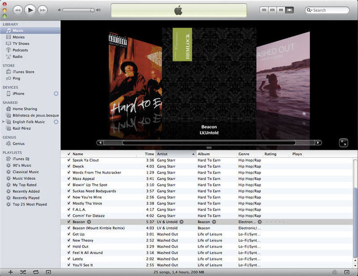 Screenshot af Apple iTunes til Mac