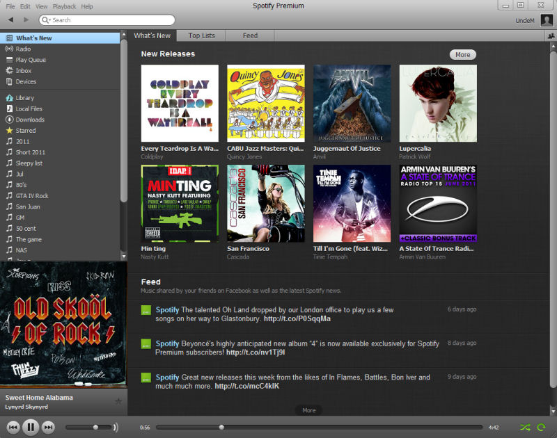 Screenshot af Spotify til Mac