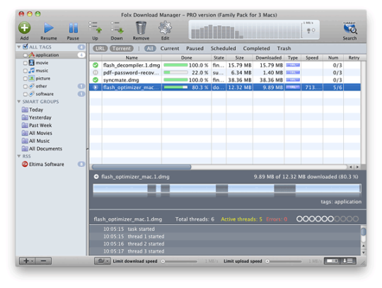 Screenshot af Folx til Mac