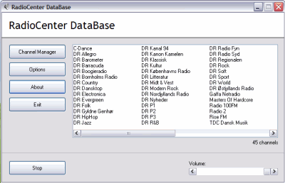Screenshot af RadioCenter DataBase
